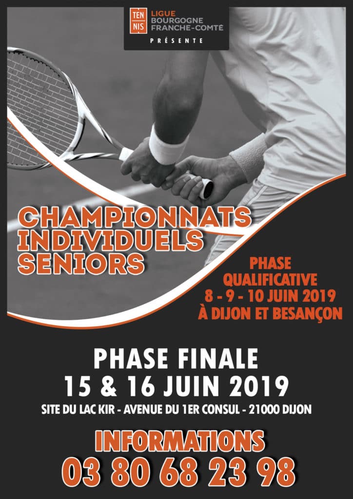 Affiche Championnats Individuels Seniors 2019 : Ligue BFC de Tennis