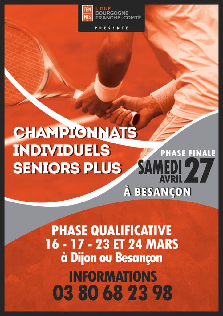 Affiche Championnats Individuels Seniors Plus 2019 : Ligue BFC de Tennis