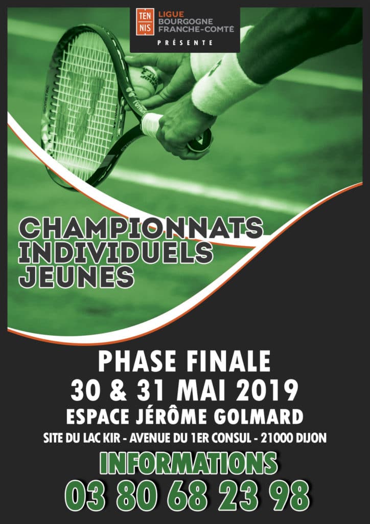 Affiche Championnats Individuels Jeunes 2019 : Ligue BFC de Tennis