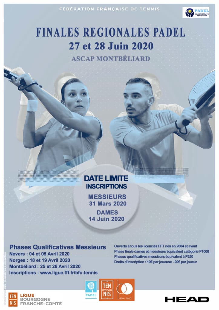 Affiche Padel 2020 : Ligue BFC de Tennis