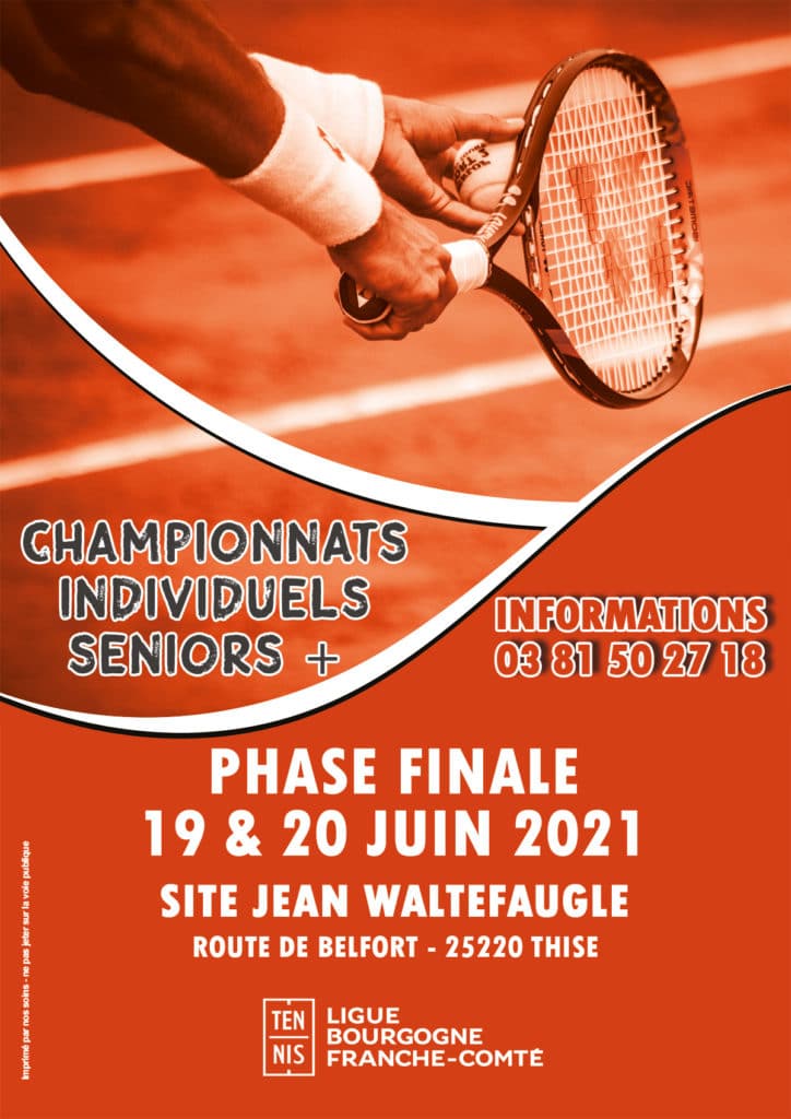 Individuels Régionaux Seniors Plus 2021 : Ligue Bourgogne-Franche-Comté de Tennis