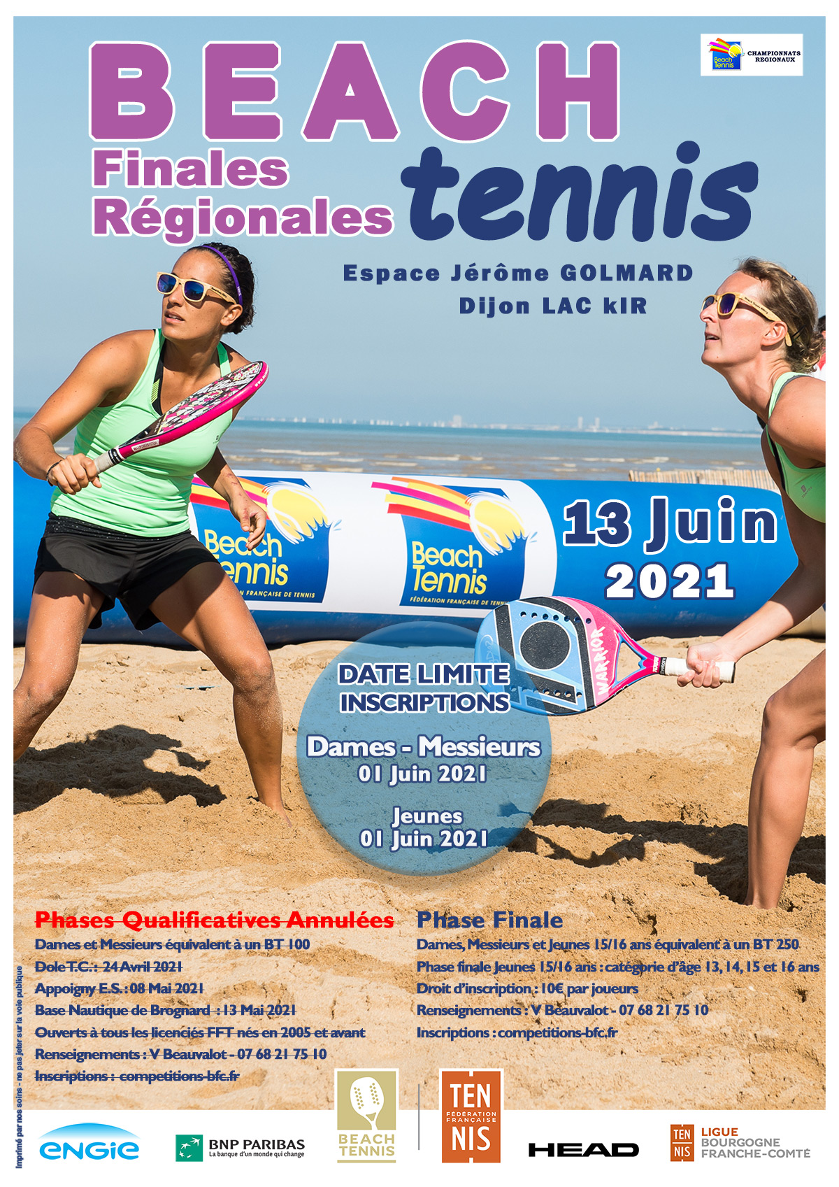 Championnat Régionaux Beach Tennis 2021 : Ligue BFC de Tennis