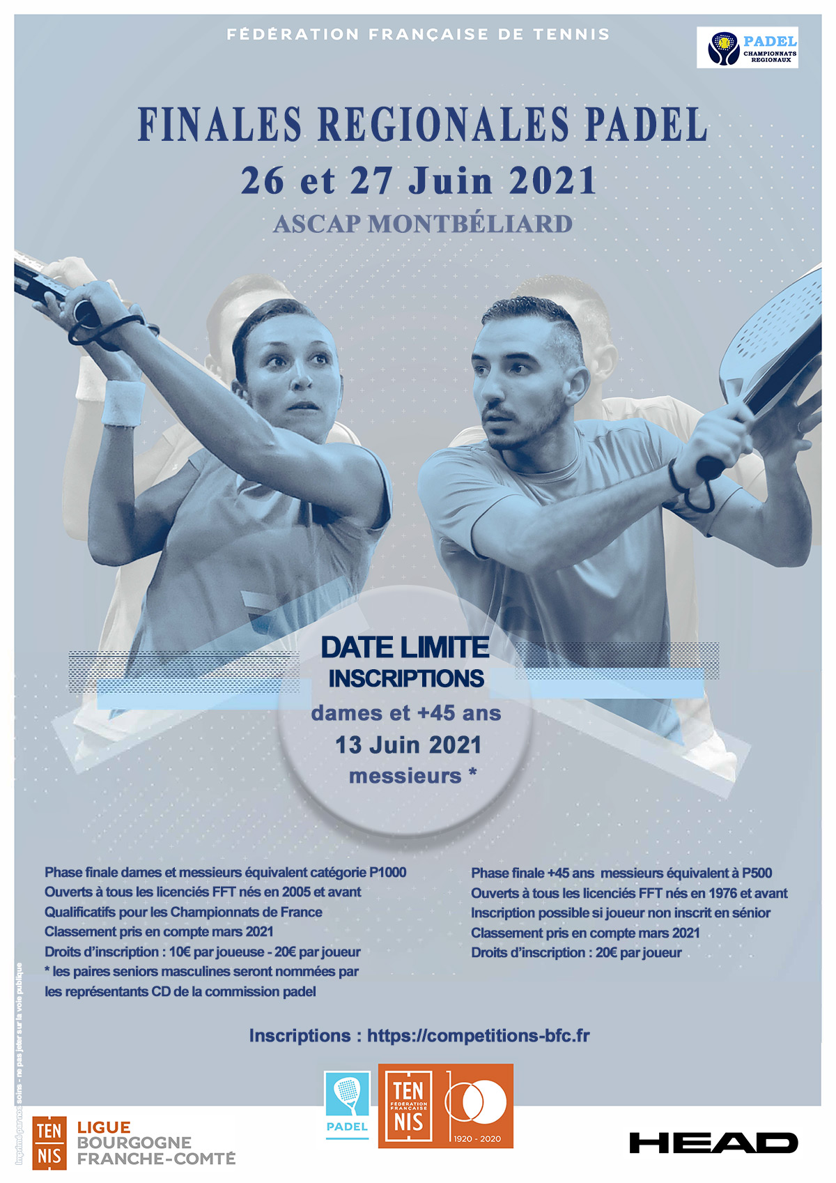 Championnat Régionaux de Padel 2021 : Ligue BFC de Tennis