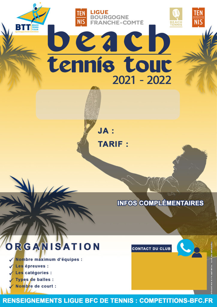 Modèle Clubs Beach Tennis Tour 2022 : Ligue BFC Tennis