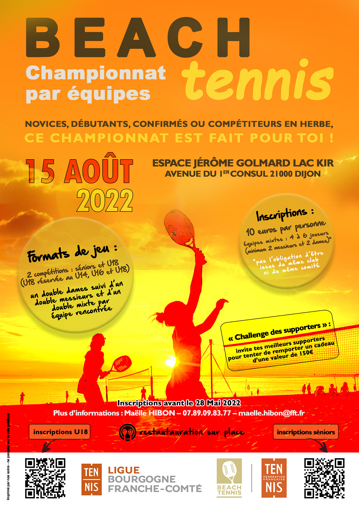 Championnat Equipes Beach Tennis 2022 : Ligue Bourgogne-Franche-Comté de Tennis