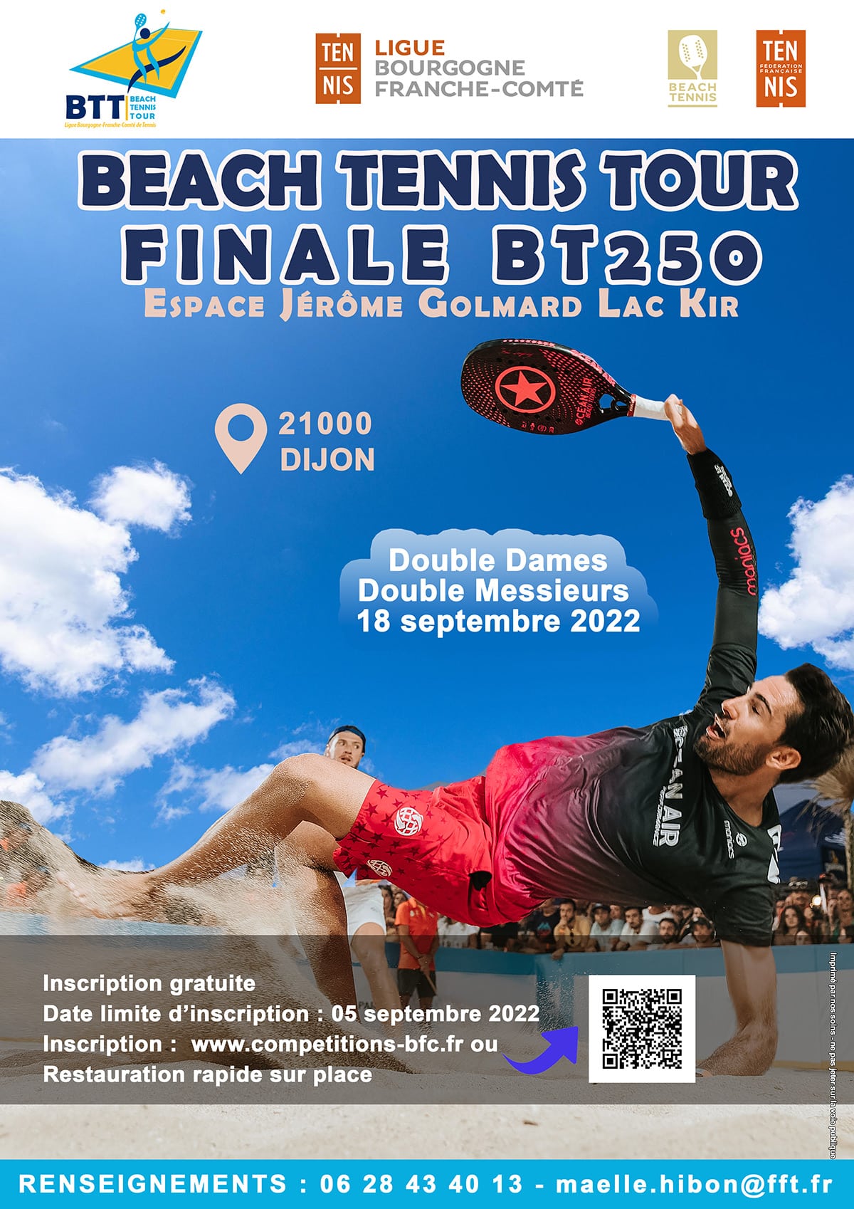 Phase Finale Beach Tennis Tour de la Ligue BFC le 18 septembre 2022