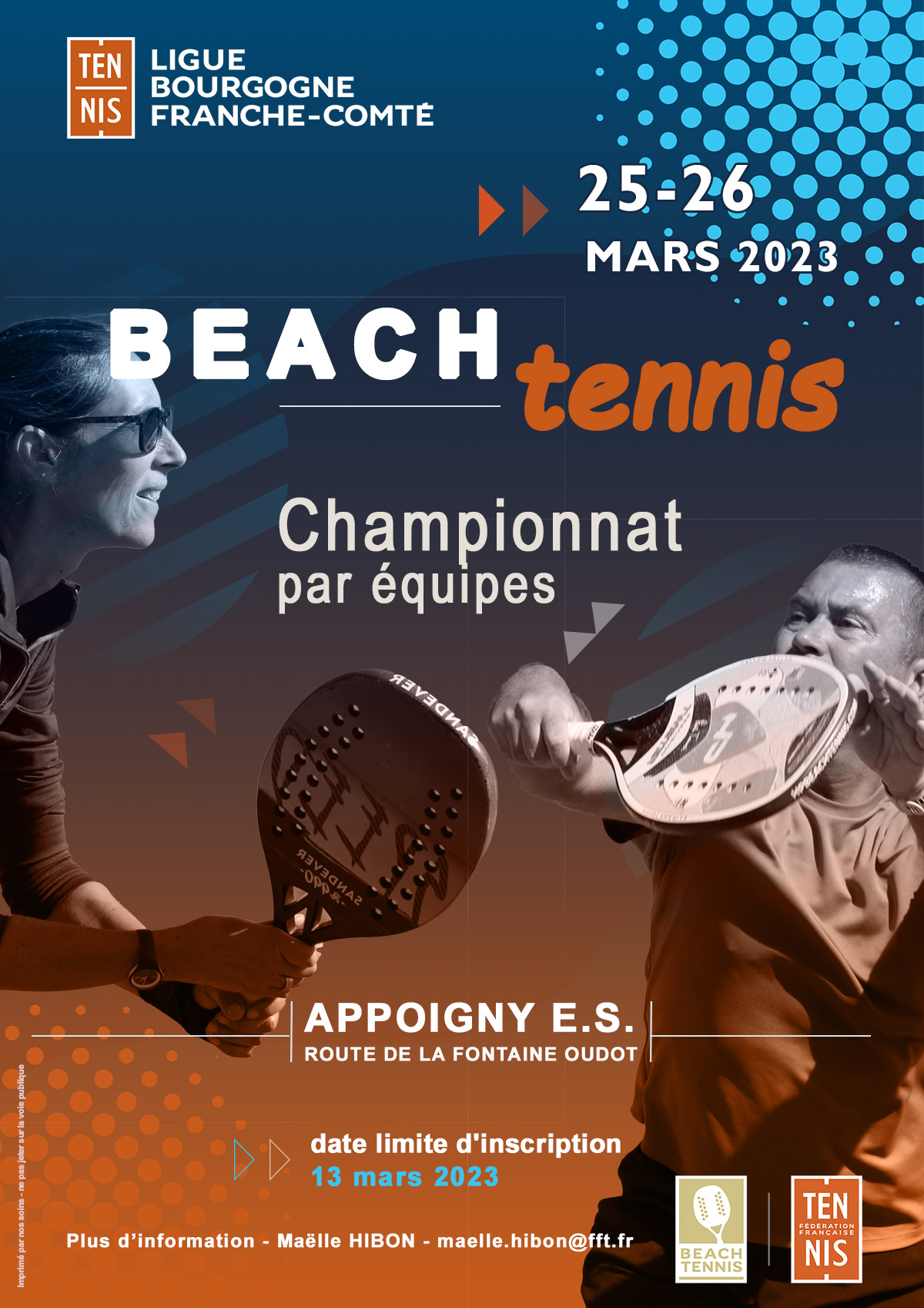 Championnats par équipes de Beach Tennis 2023 : Ligue BFC de Tennis