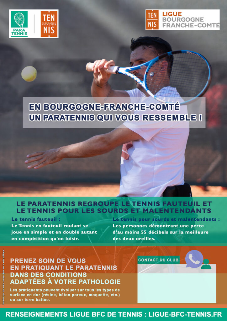 Affiche clubs Paratennis 2023 : Ligue Bourgogne-Franche-Comté de Tennis