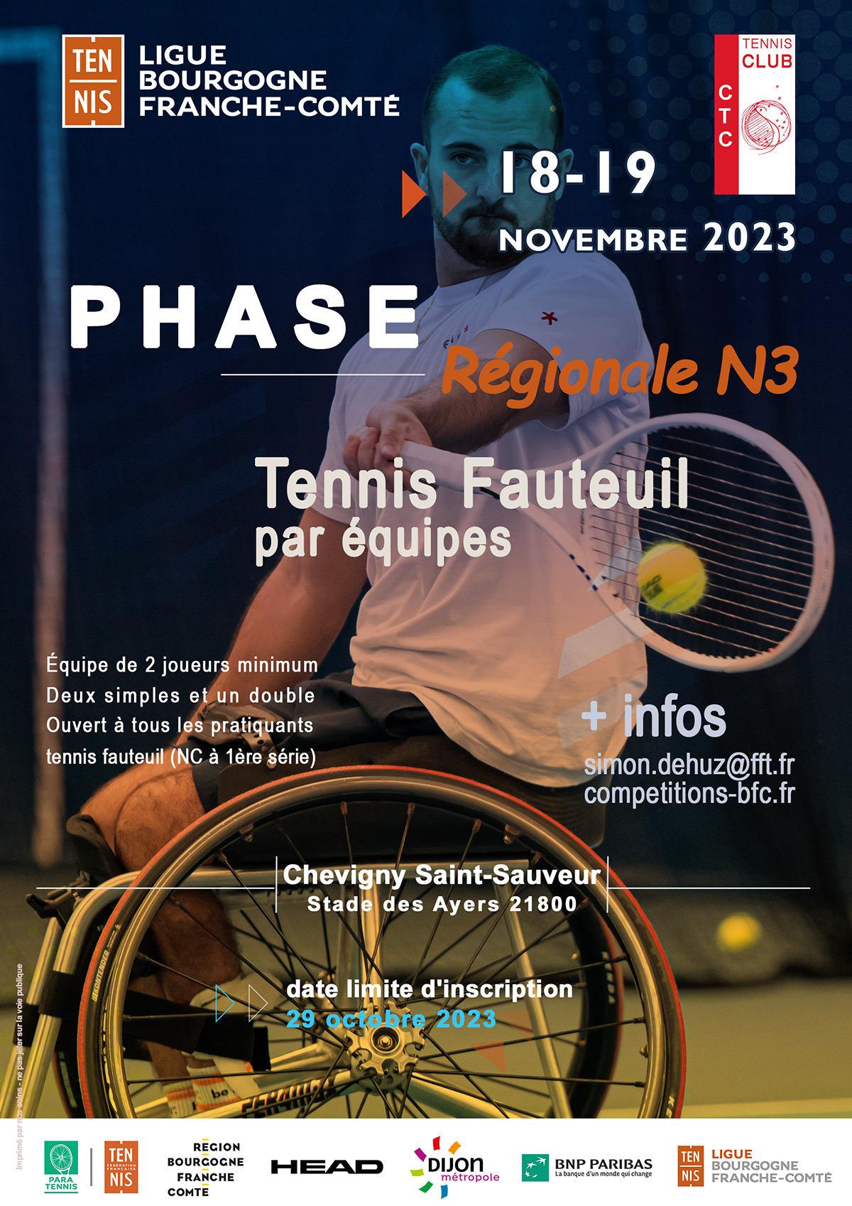 Tennis fauteuil par équipes phase régionale de N3 : Ligue BFC de Tennis