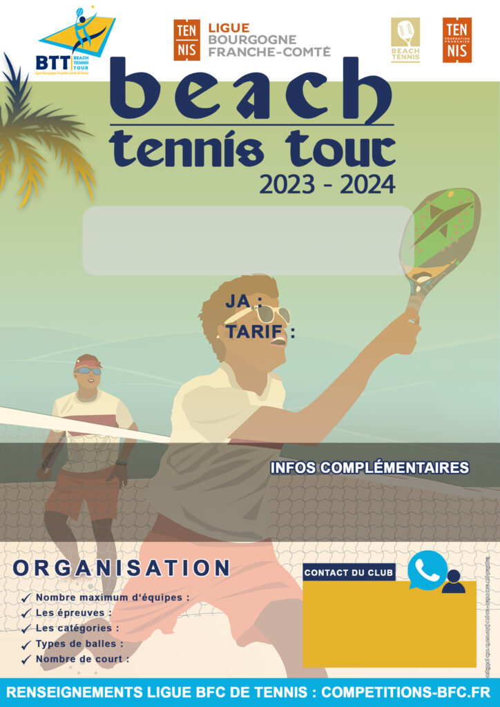 Modèle Clubs Beach Tennis Tour 2024 : Ligue BFC Tennis