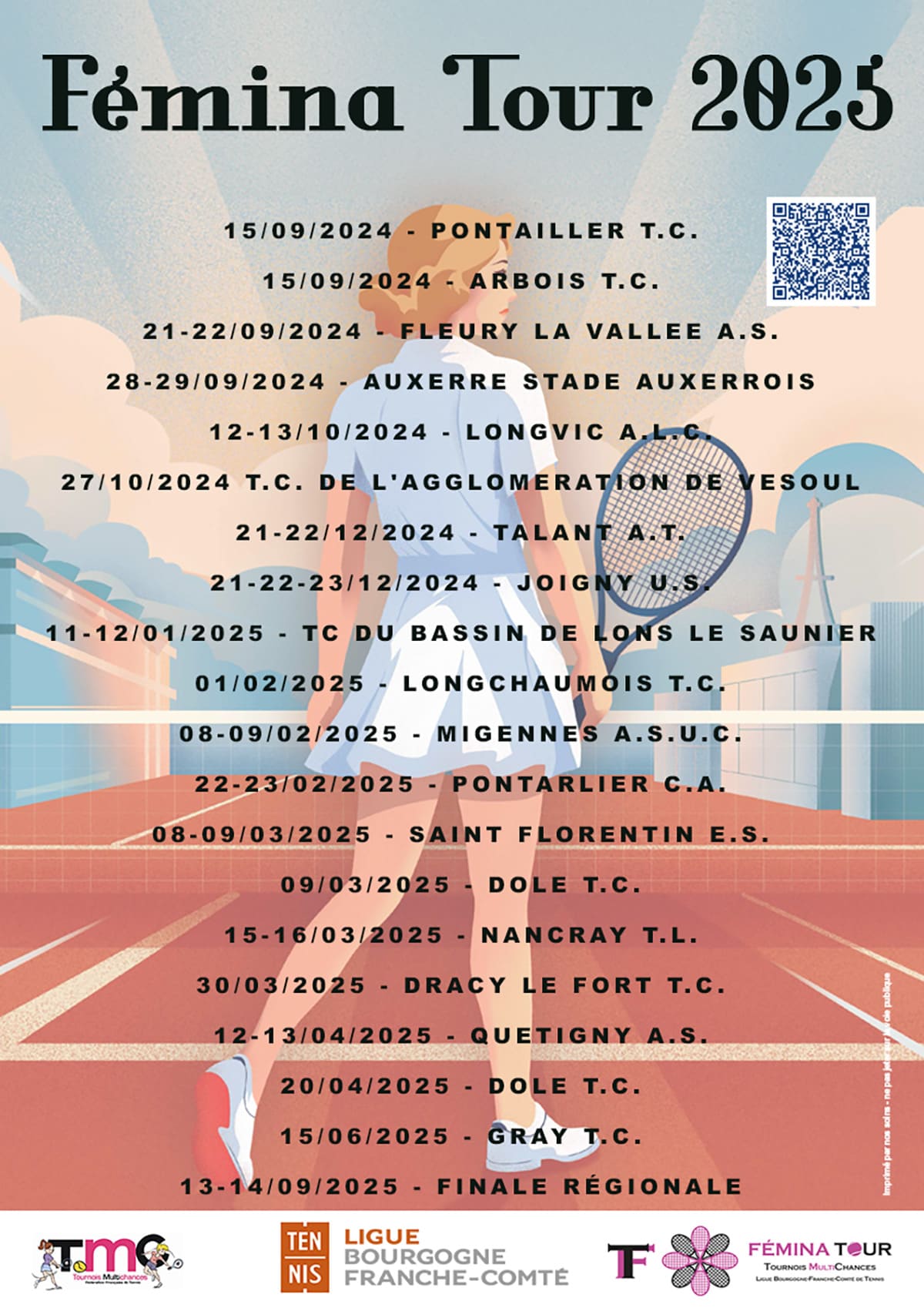 Affiche Femina Tour 2025 : Ligue BFC de Tennis