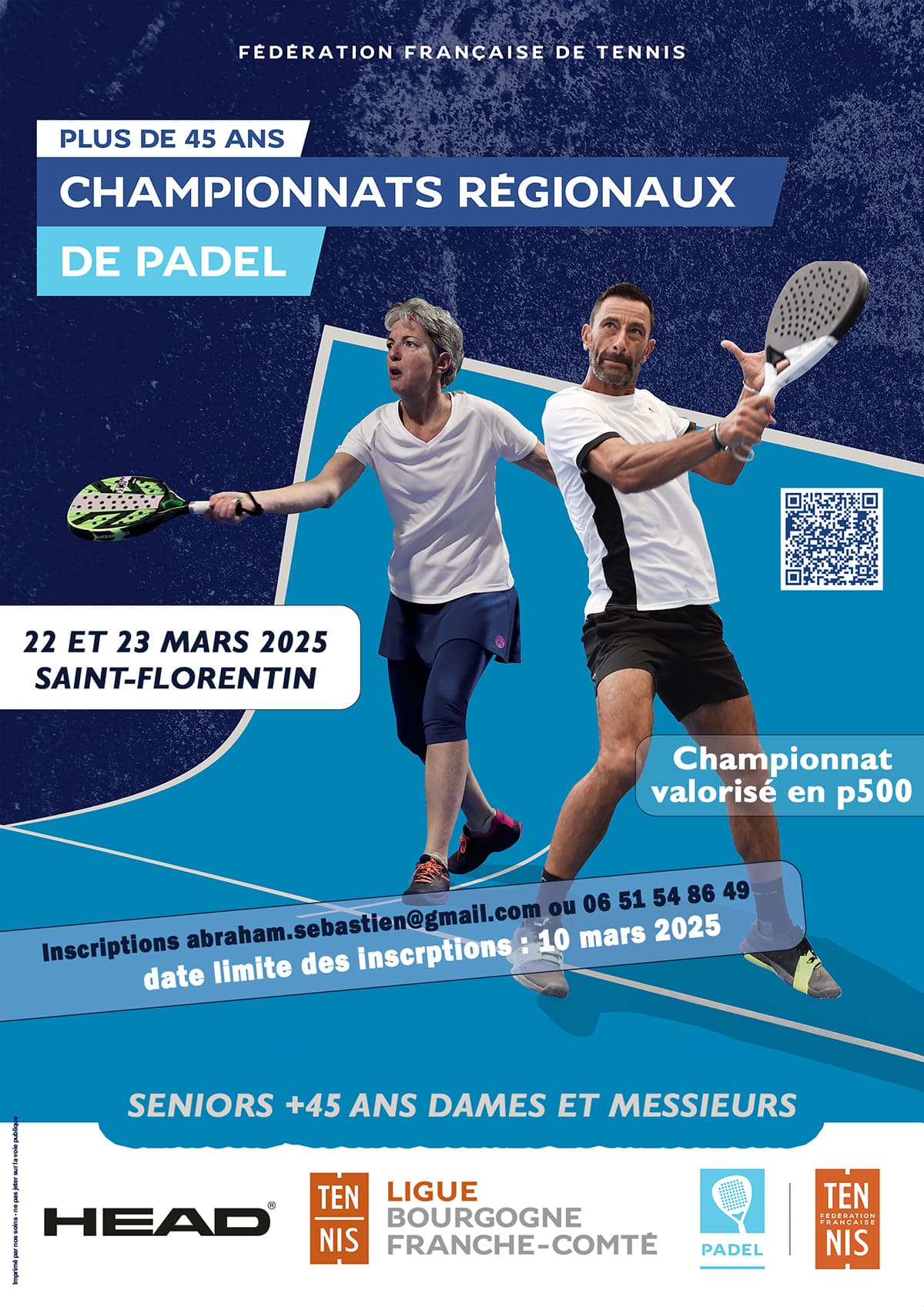 Finales régionales de Padel seniors plus 45 ans 2025 : Ligue Bourgogne-Franche-Comté de Tennis