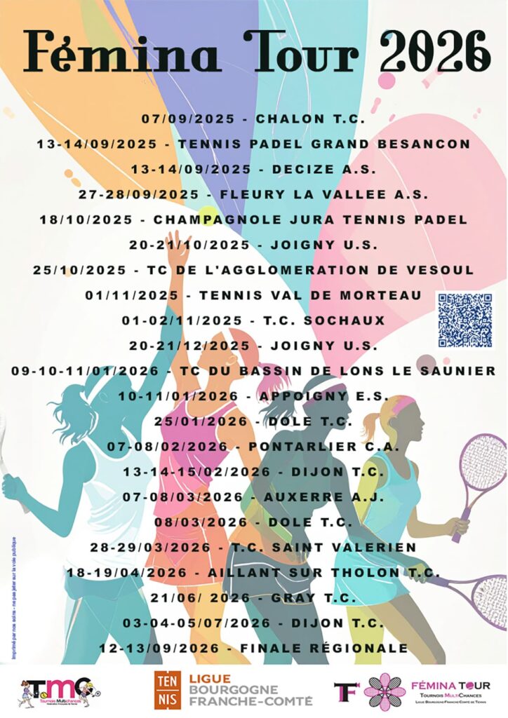 Affiche Femina Tour 2026 : Ligue BFC de Tennis