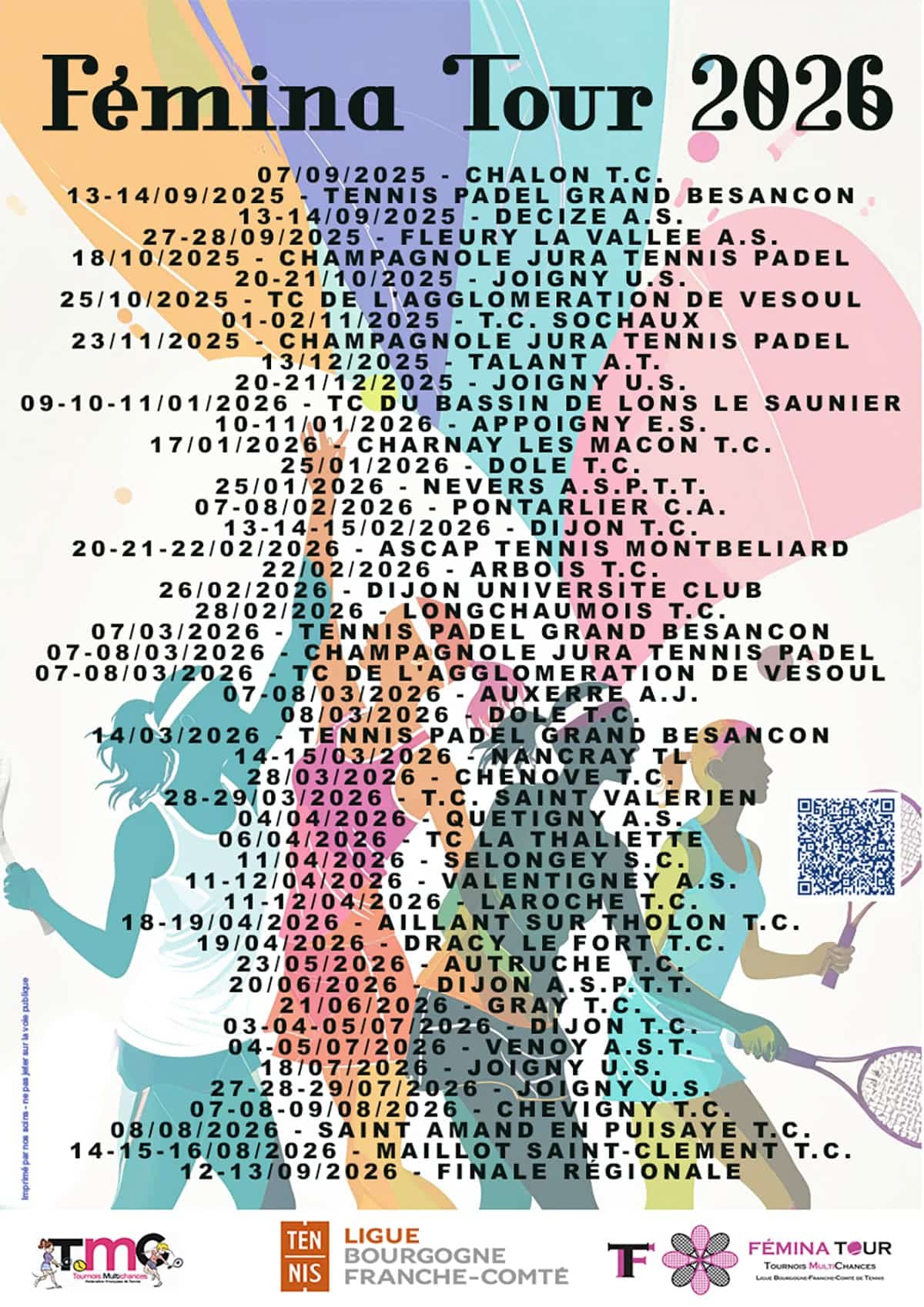 Affiche Femina Tour 2026 : Ligue BFC de Tennis