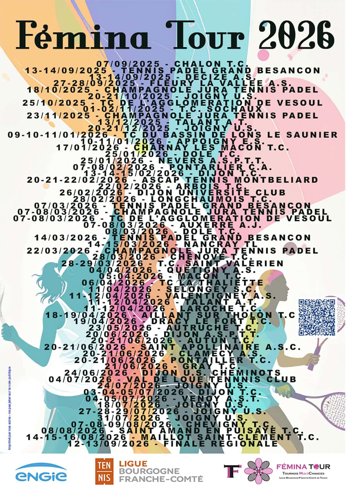 Affiche Femina Tour 2026 : Ligue BFC de Tennis
