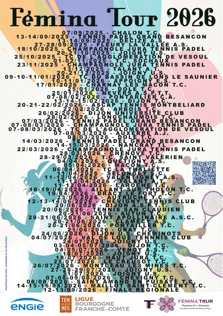 Affiche Femina Tour 2026 : Ligue BFC de Tennis