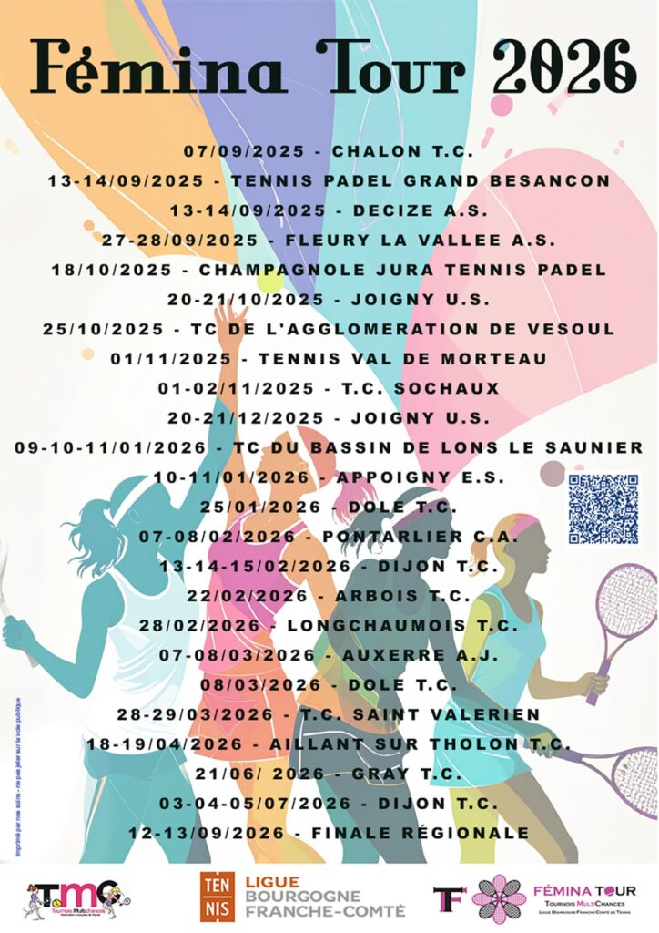 Affiche Femina Tour 2026 : Ligue BFC de Tennis