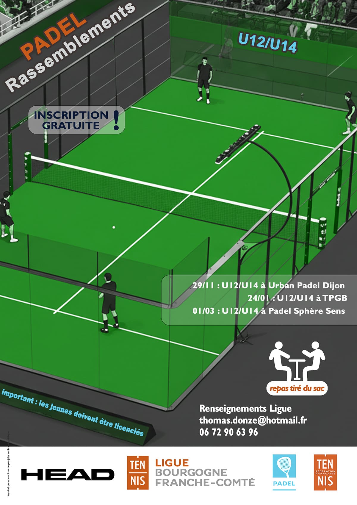 Rassemblements jeunes de Padel 2026 : Ligue BFC de Tennis