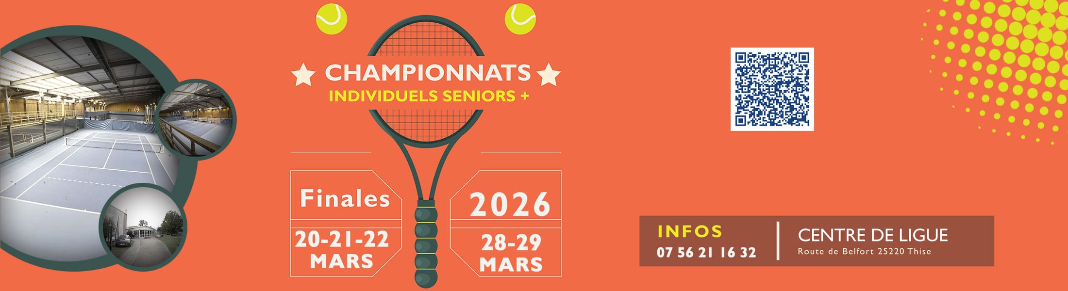 Championnats individuels Seniors Plus 2026 : Ligue BFC de Tennis