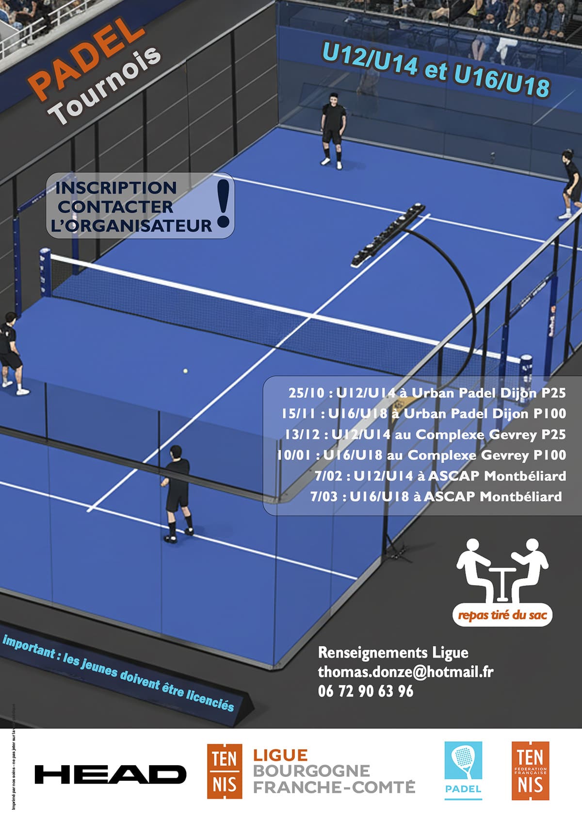 Tournois jeunes de Padel 2026 : Ligue BFC de Tennis