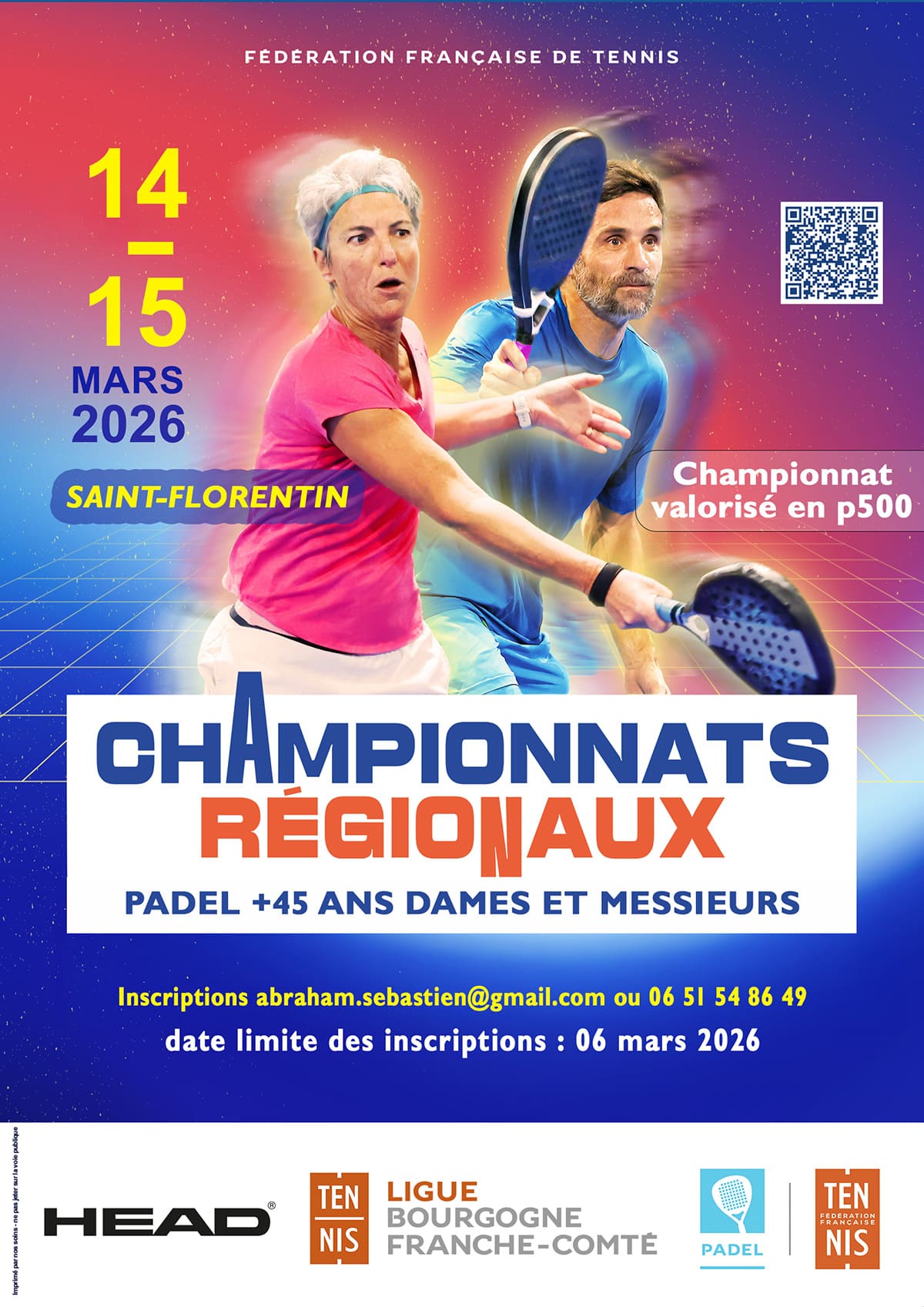 Finales régionales de Padel seniors 2026 : Ligue Bourgogne Franche-Comté de Tennis