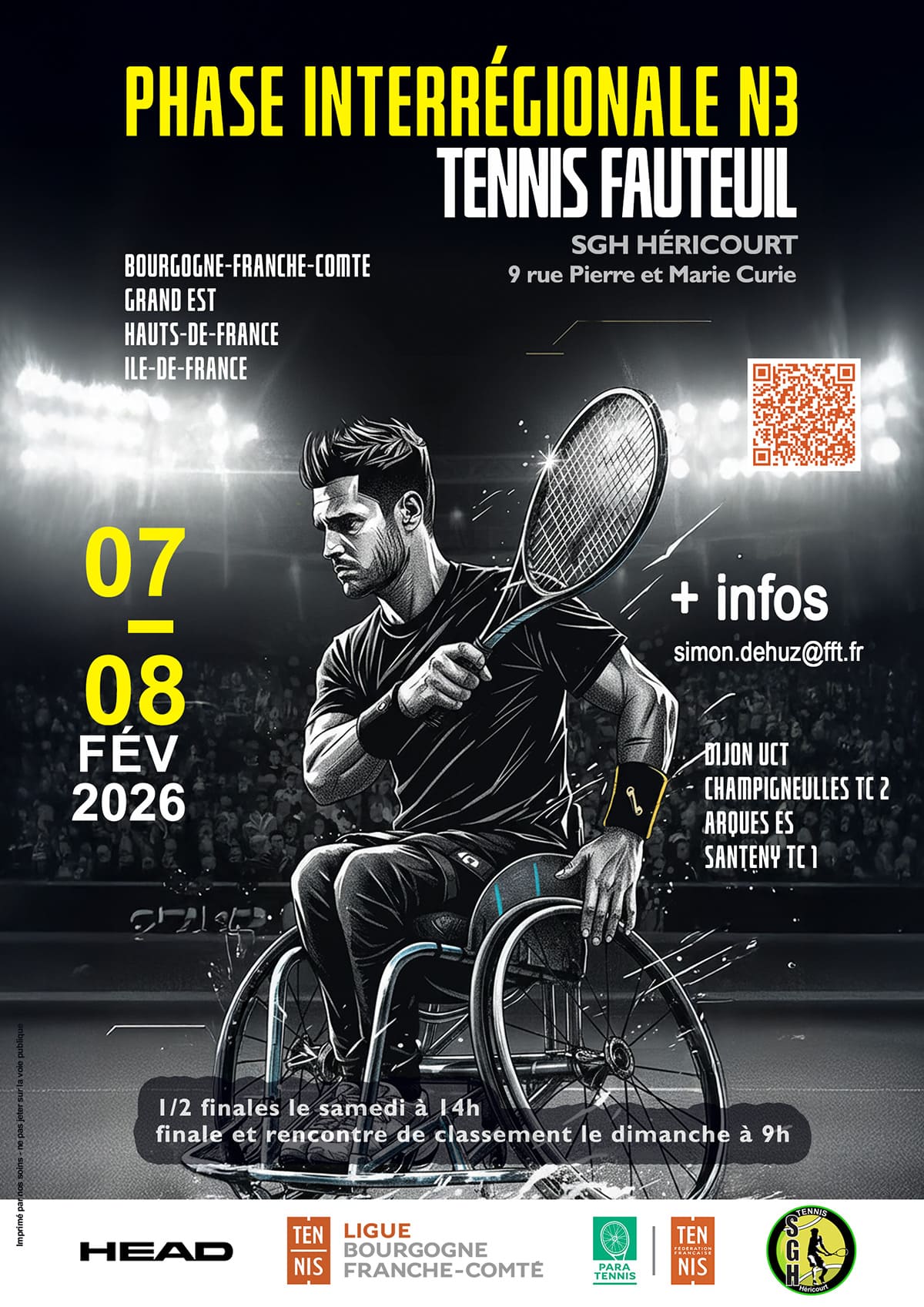 Phase Interrégionale N3 Tennis Fauteuil 2026 : Ligue BFC de Tennis