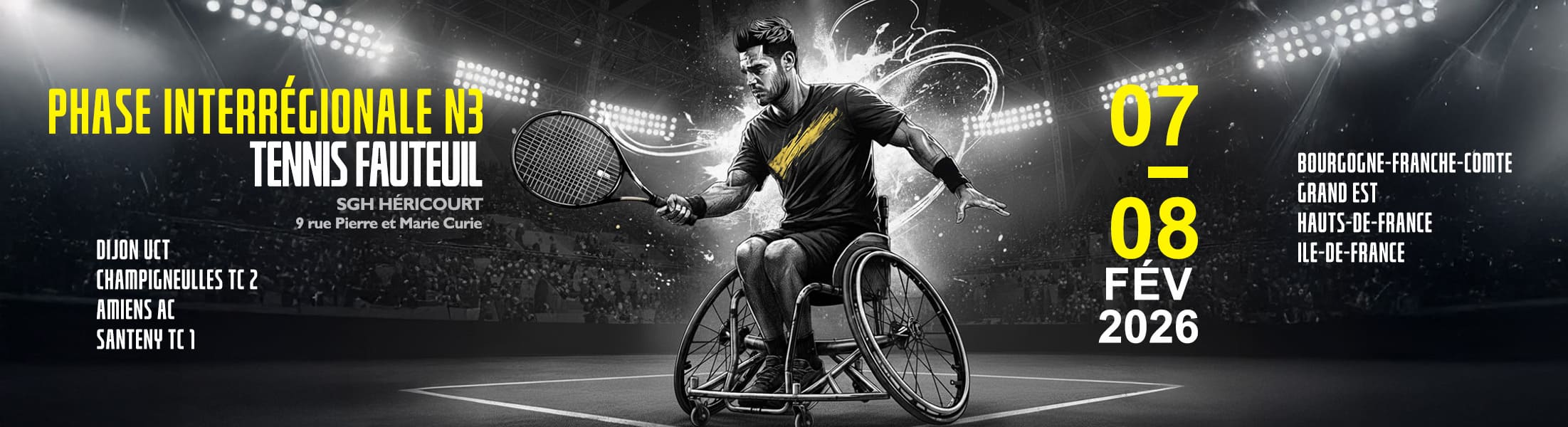 Phase Interrégionale N3 Tennis Fauteuil 2026 : Ligue BFC de Tennis